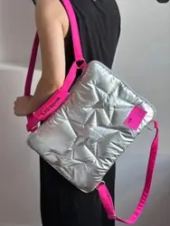 Techy ChimRos-Sac à dos pour ordinateur portable, sac à bandoulière en coton argenté, sac étanche pour ordinateur et tablette, Sweet Cool Star, 14 pouces