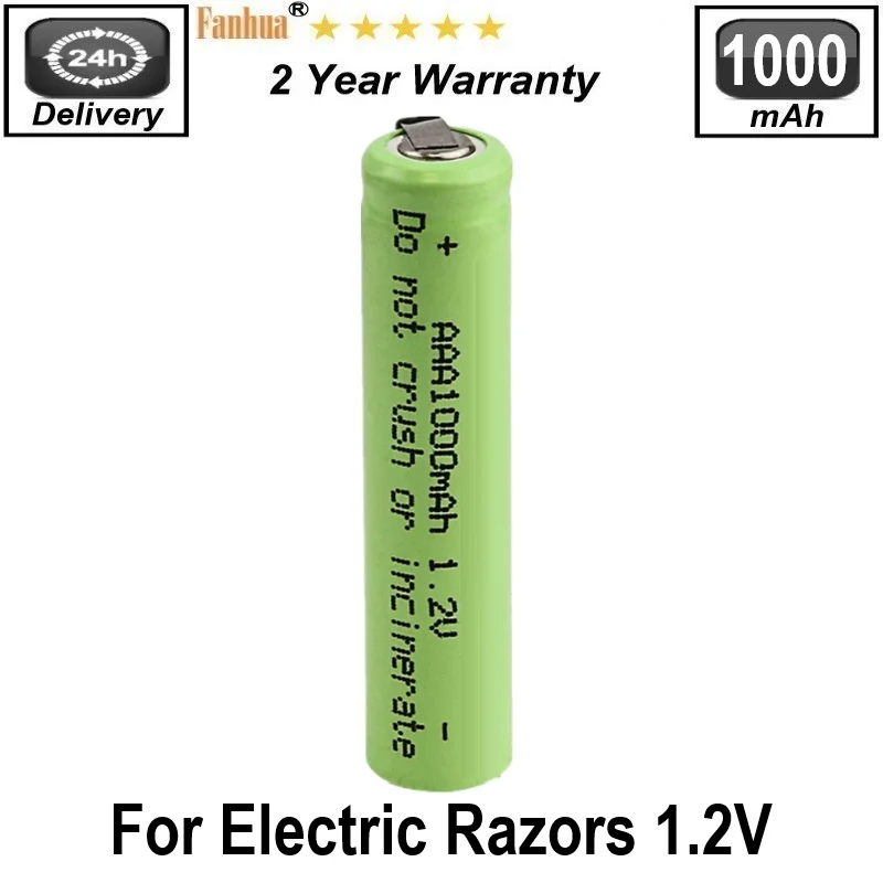 1.2V Ni-MH AAA 1000mAh akumulator w/Tabs kompatybilny z elektrycznymi maszynki do golenia szczoteczki do zębów o dużej mocy