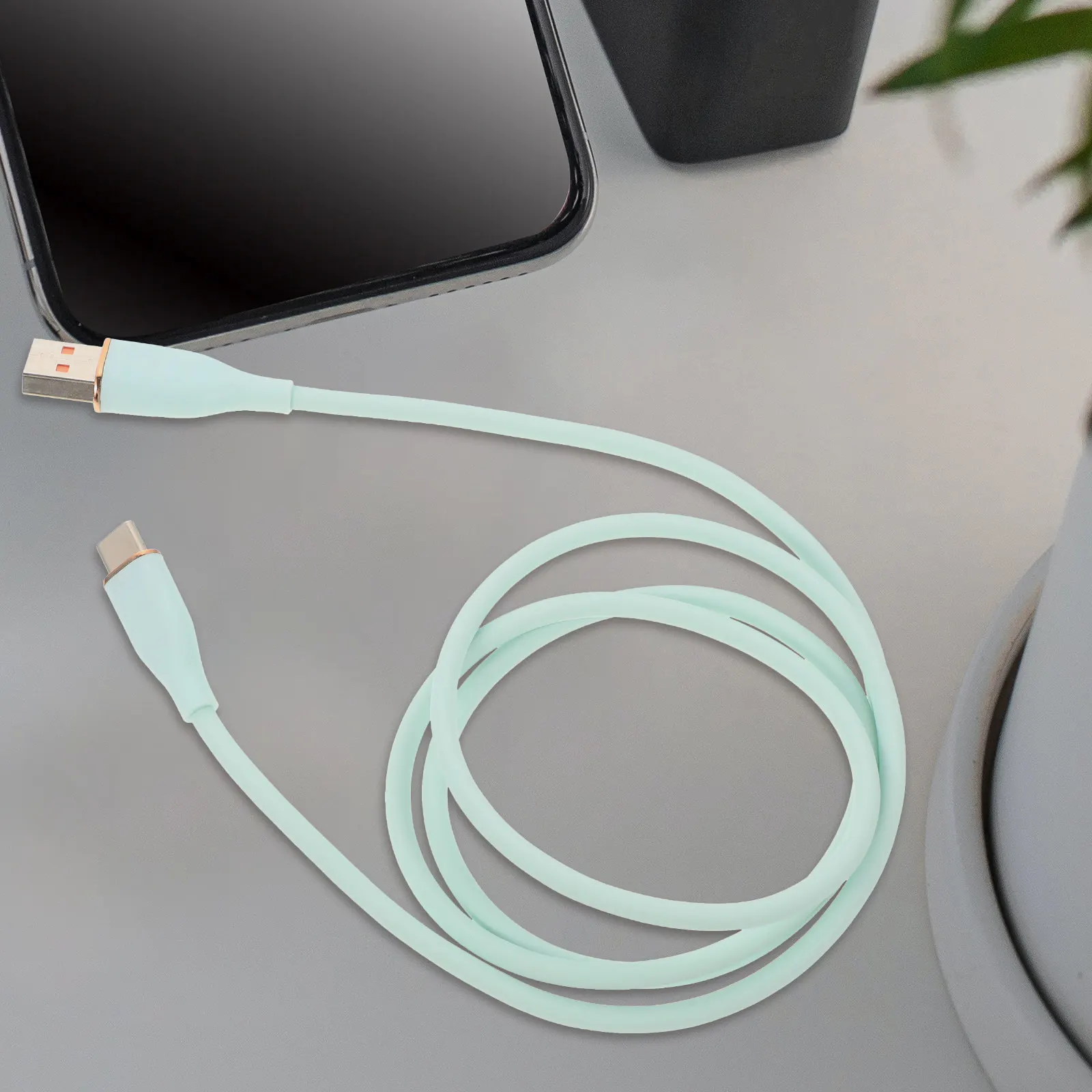 Liquid Silicone Type-C USB Charging Cable Fast Charging Bend Resistant Dirt Proof Portable Data Cable for