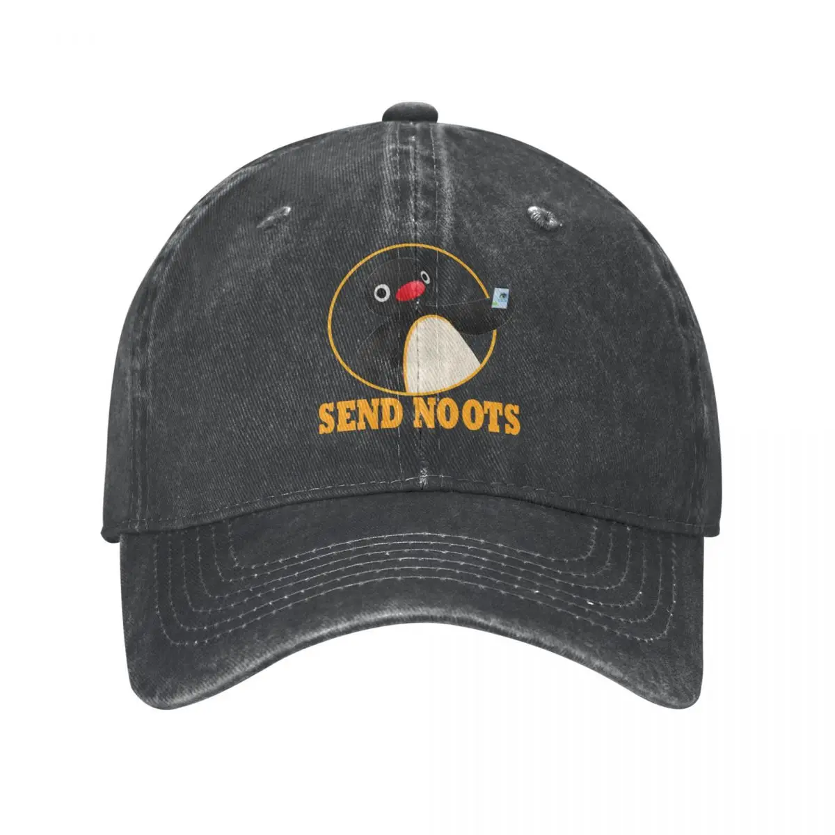 

Send Noots Pingu Pinga Baseball Caps Vintage Distressed Denim Washed Penguin Sun Cap for Men Women Outdoor Running Golf Caps Hat