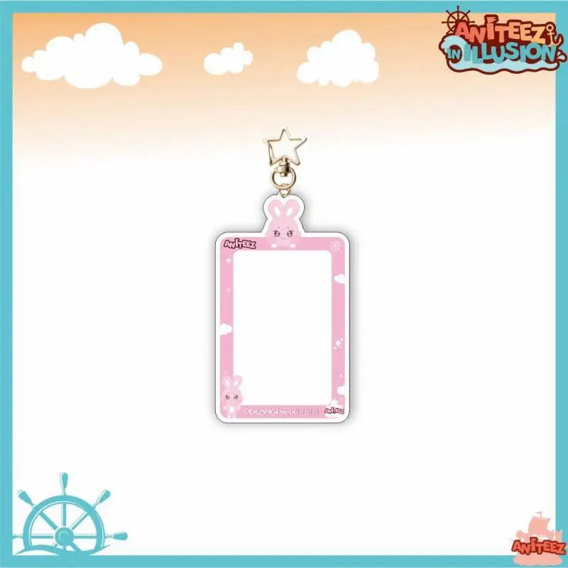 Card Holder Anime Keychain Kawaii Girl Portable School Bag Pendant Decorate Transparent Card Holder Accessories Surrounding Gift