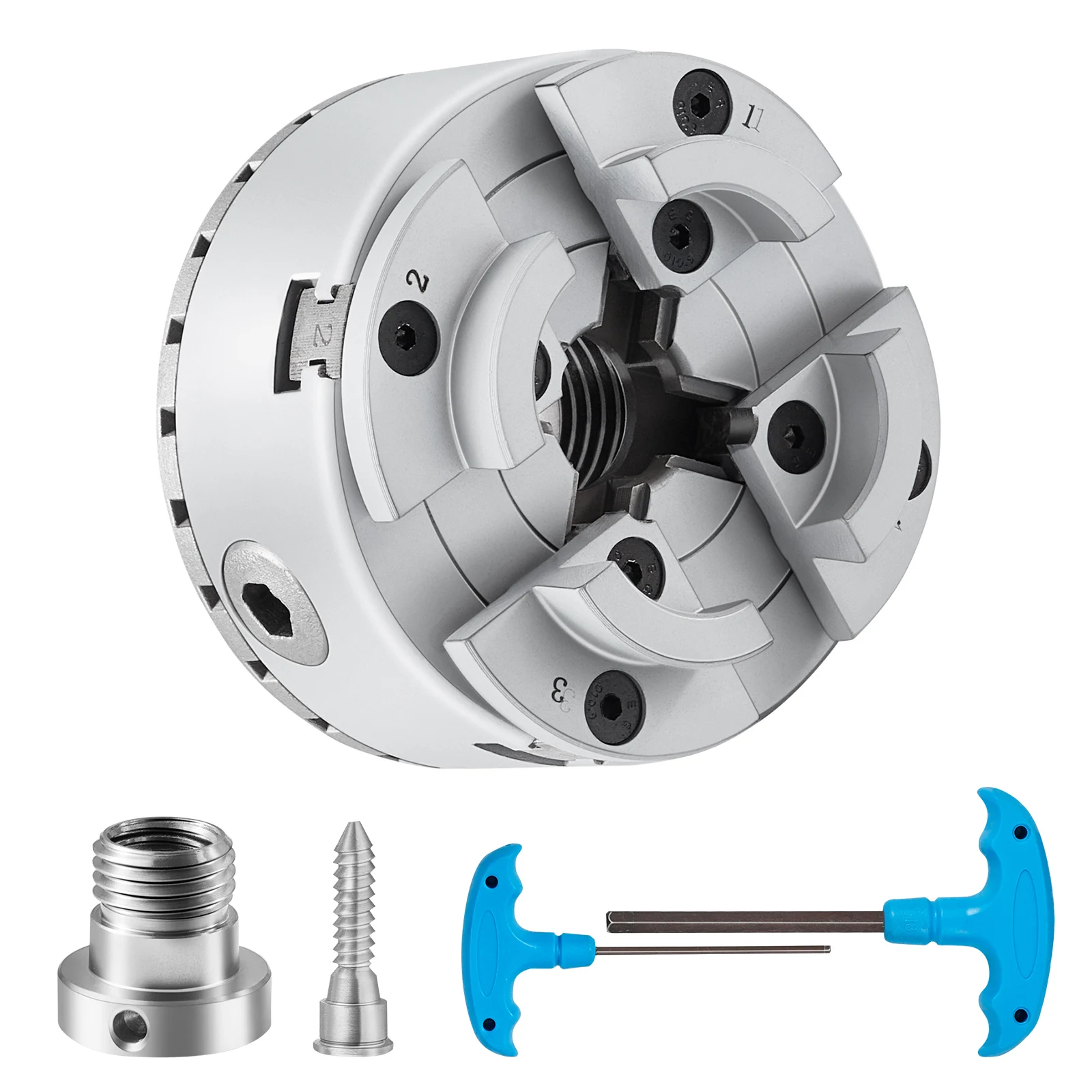 KP2-3 VEVOR/4 uchwyt tokarski, średnica 4 szczęki 2.75 ", tokarka metalowa uchwyt tokarski tokarka akcesoria, narzędzie samocentrujące, do tokarki