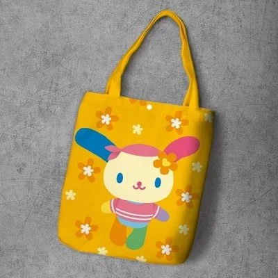 Cute Usahana Shoulder Bag Cartoon Anime Canvas Tote Bags for Women Kawaii Eco Reusable Shopping Bags Girls School Book Bag