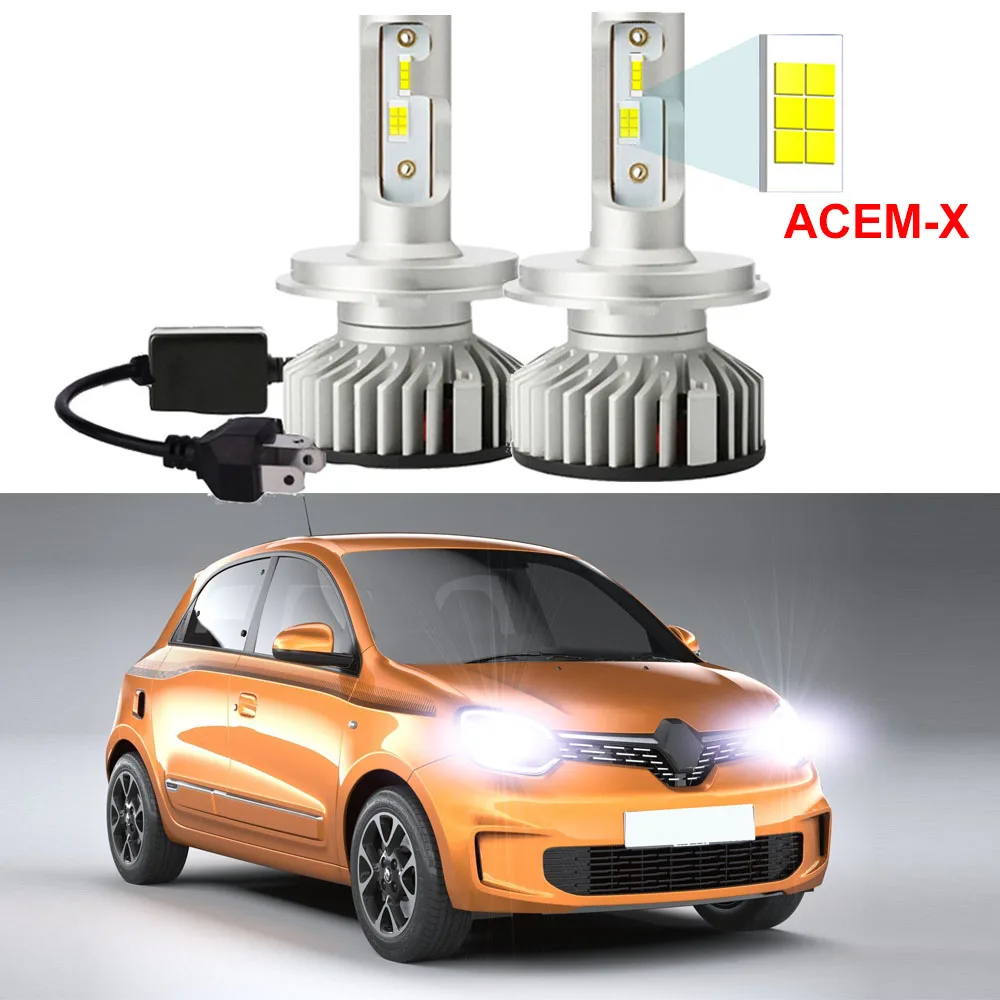 2Pcs Car Led Headlight Bulb For Renault Twingo MK1 MK2 MK3 1993-2021 High Low Beam LED Headlamp Canbus