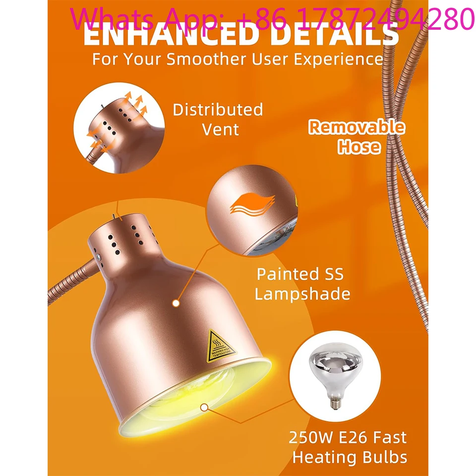 DW2C Electric Food Warming Lamp Rapid-Heating Bulbs Steady Heat for Buffets & Catering Essential Commercial Warmer