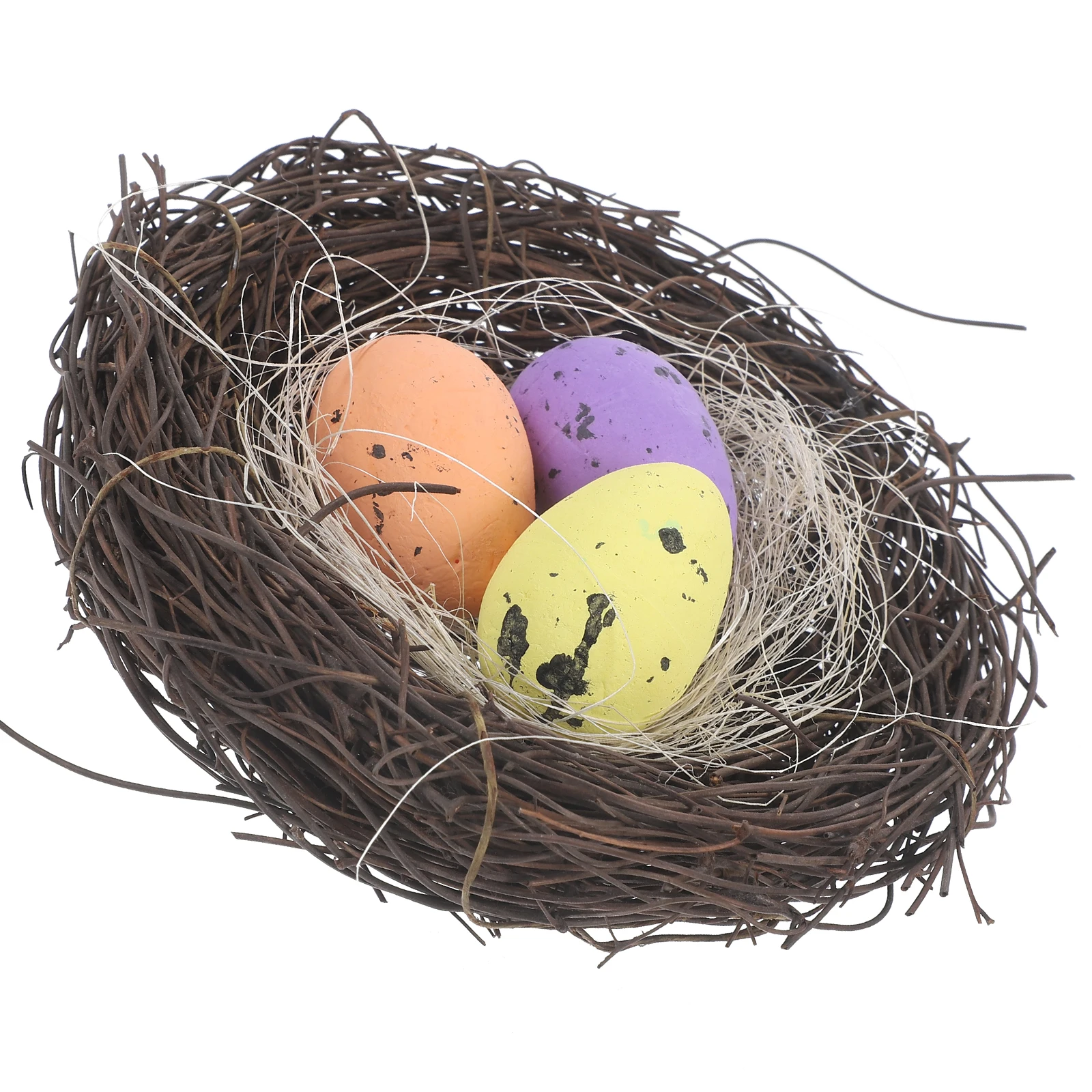 

Artificial Bird Nest Ornament 12CM Natural Eggs Durable Design for Tree Bonsai Garden Easter Party DIY Decor Photo Prop Vine