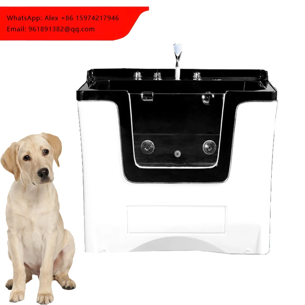 

Hot Sale Automatic Pet Cleaning Grooming Bathtub Spa For Small Animals Bathing Sink Animal Pool PU Material Pure White & Black