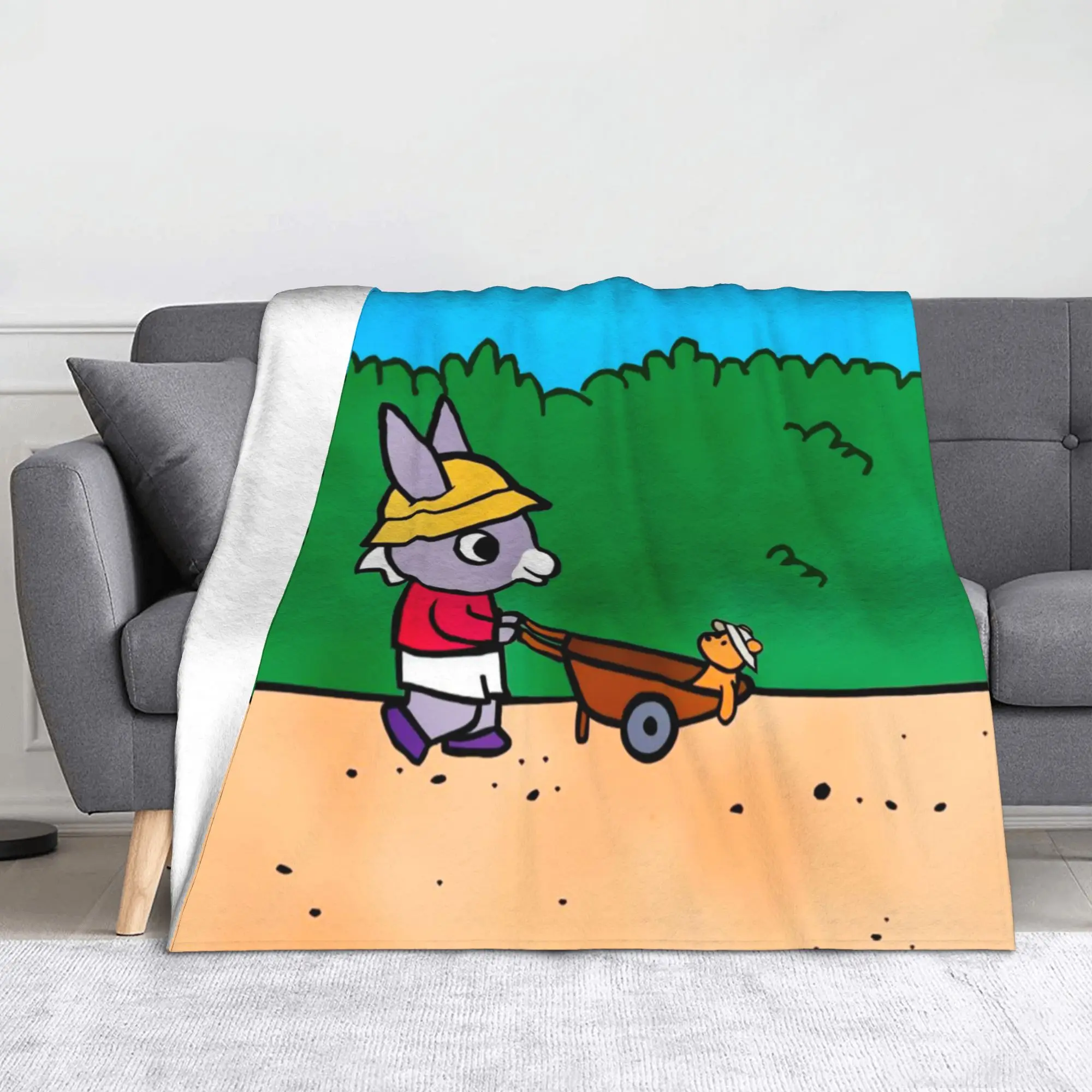 Manta de dibujos animados Kawaii Trotro, manta muy cálida de felpa de lana Coral para dormitorio, sofá, colcha