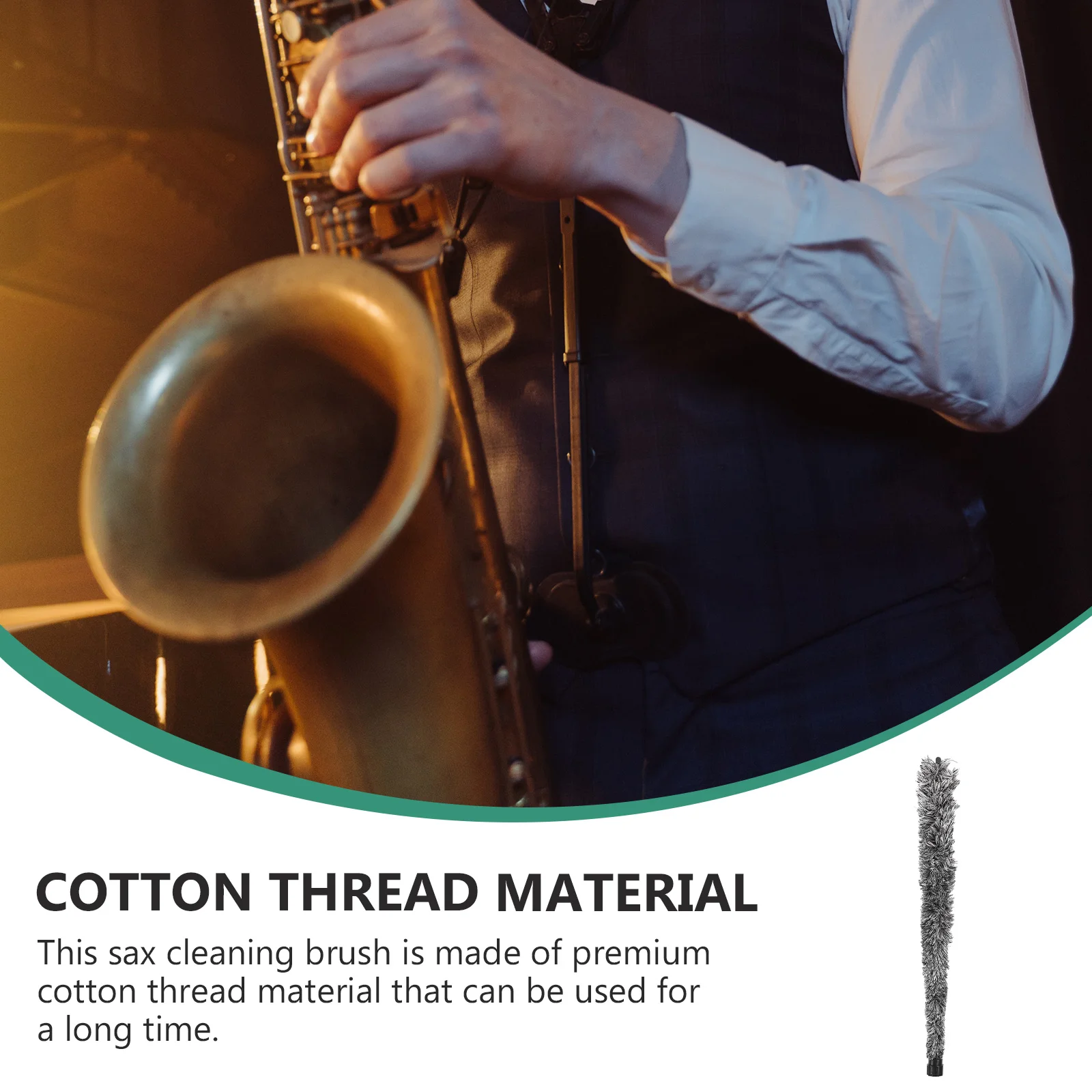 

Saxophone Cleaning Brush Premium Cotton Thread Durable Practical Sax Care Tool Portable Sax Cleaning Brush Cleaner