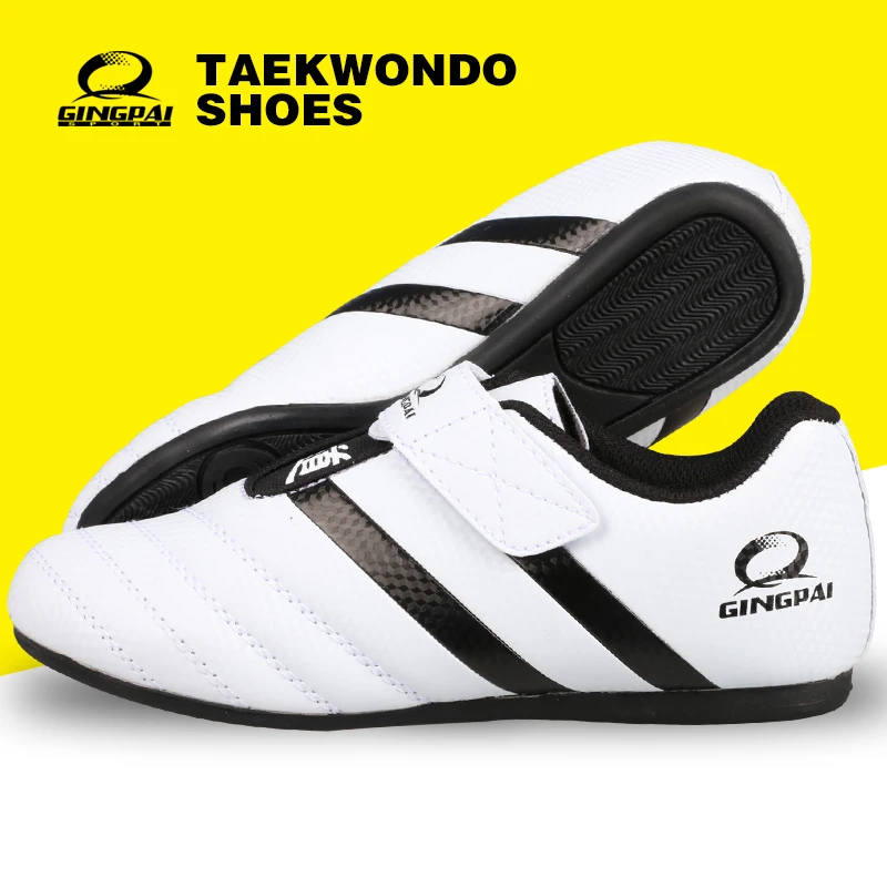 GINGPAI-Conjunto de zapatos de Taekwondo para niños y adultos, conjunto de zapatos de Taekwondo, cinturón, WTF, TKD, Karate, Wushu, uniformes, accesorios deportivos