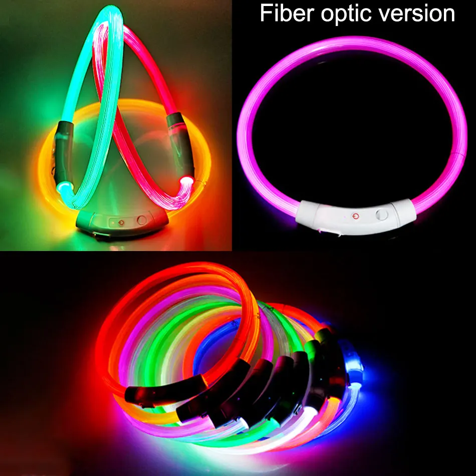 1pc Led Dog Collar Luminous USB Cat Dog Collar 3 Modes LED Light Luminous Loss Proof LED Collar Halloween Pet Dog Accessories Sm