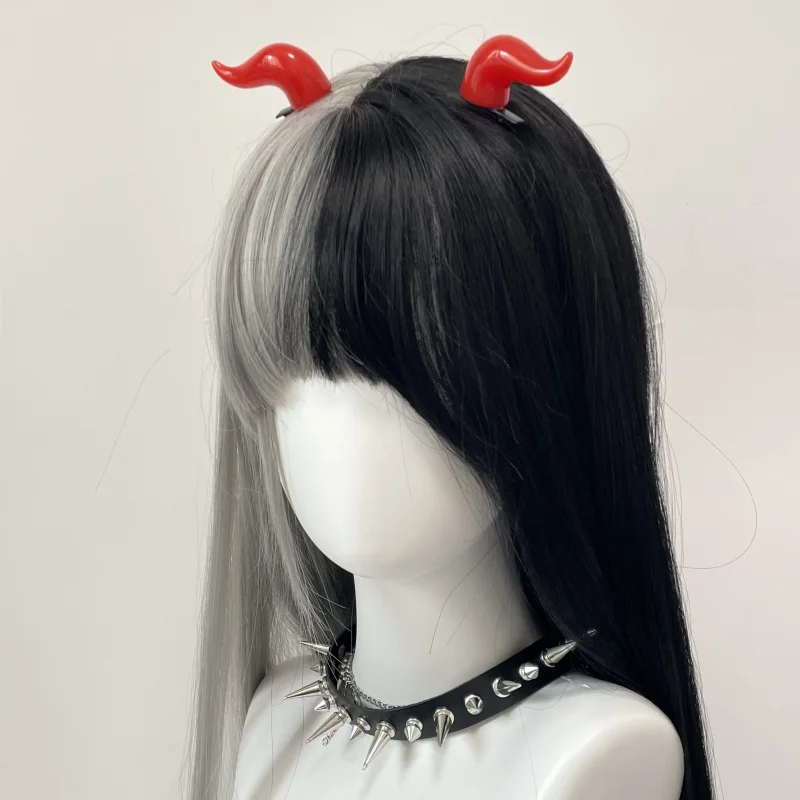 1 Pair Halloween Demon Horn Hair Clip Gothic Girl Sweet Punk Horn Night Club Unisex Cosplay Costume Hairpins Accessories