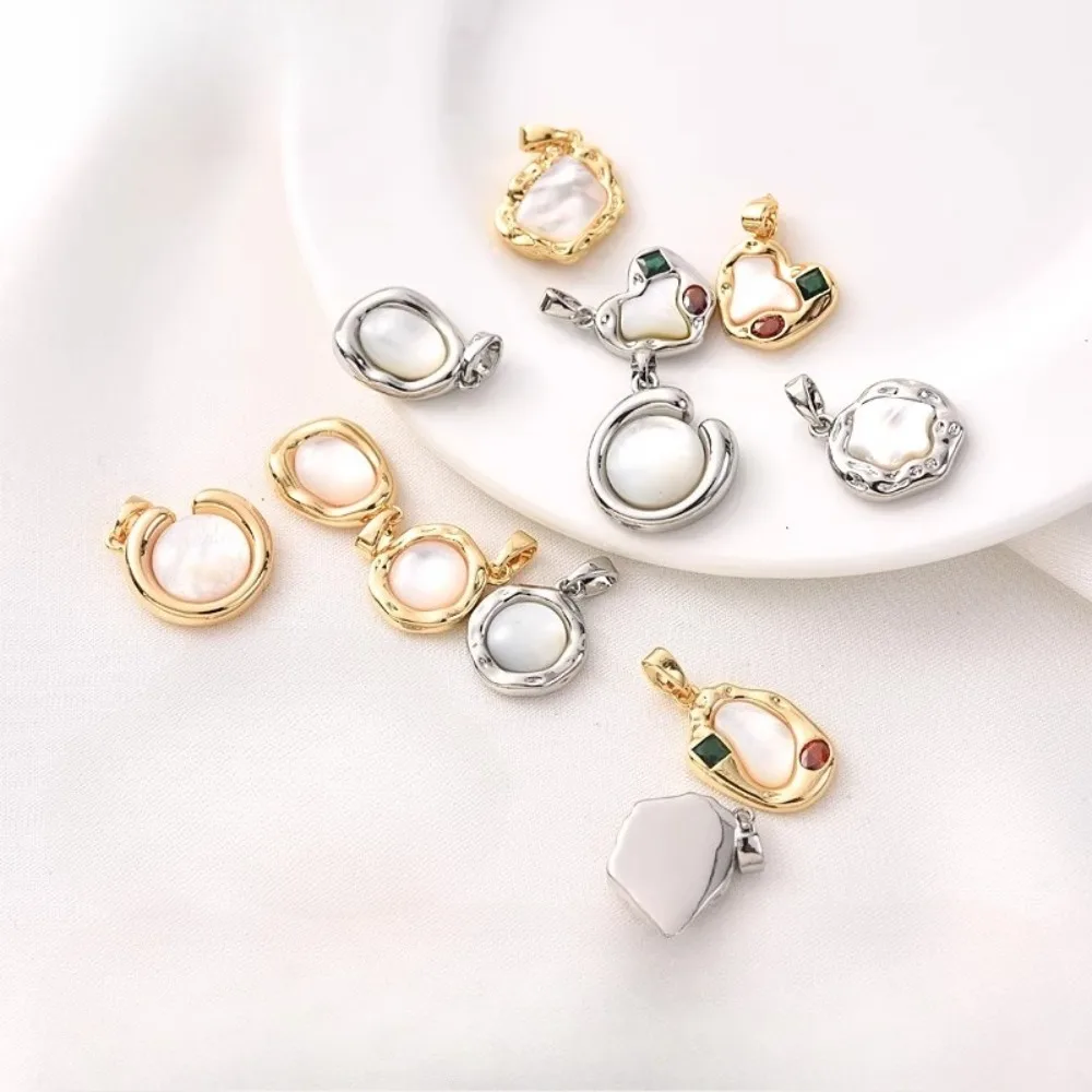 

18-каратное позолоченное циркониевое белое перламутровое кулон, маленькая подвеска ручной работы, кулон из белого золота