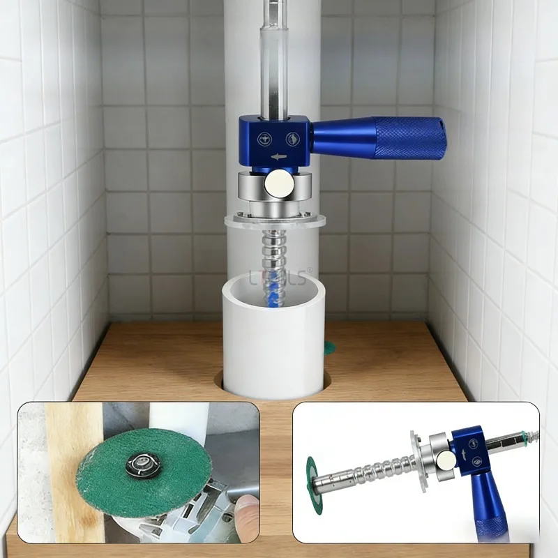 

PVC Pipe Inner Wall Cutter Adjustable Positioning Pipe Cutter for Narrow Space Household Building Drain Pipe Length Cutting Tool