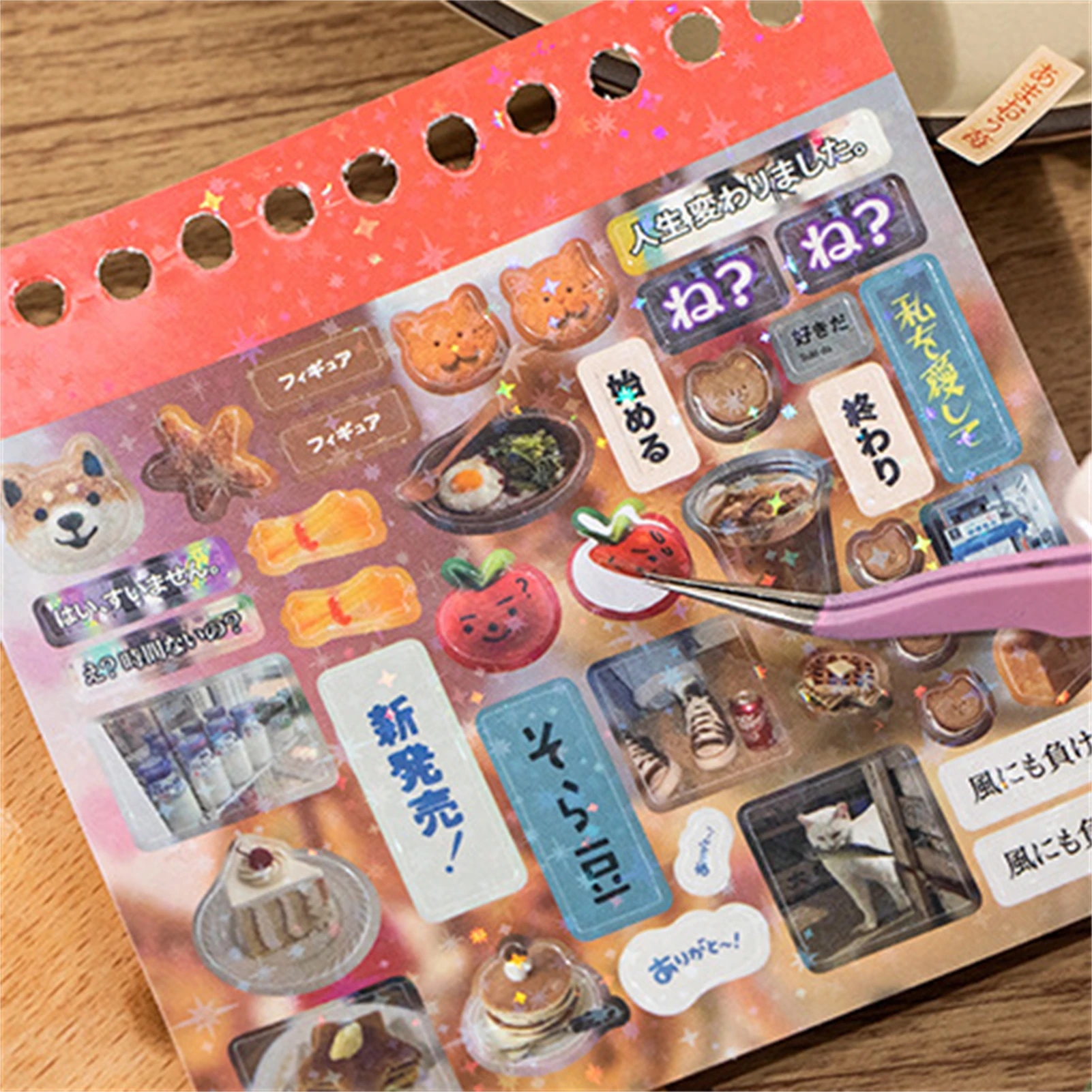 Cute Cartoon Die-cut Sticker Book Japanese DIY Stickers for Journal Diary Planner Album Phone Case Decoration