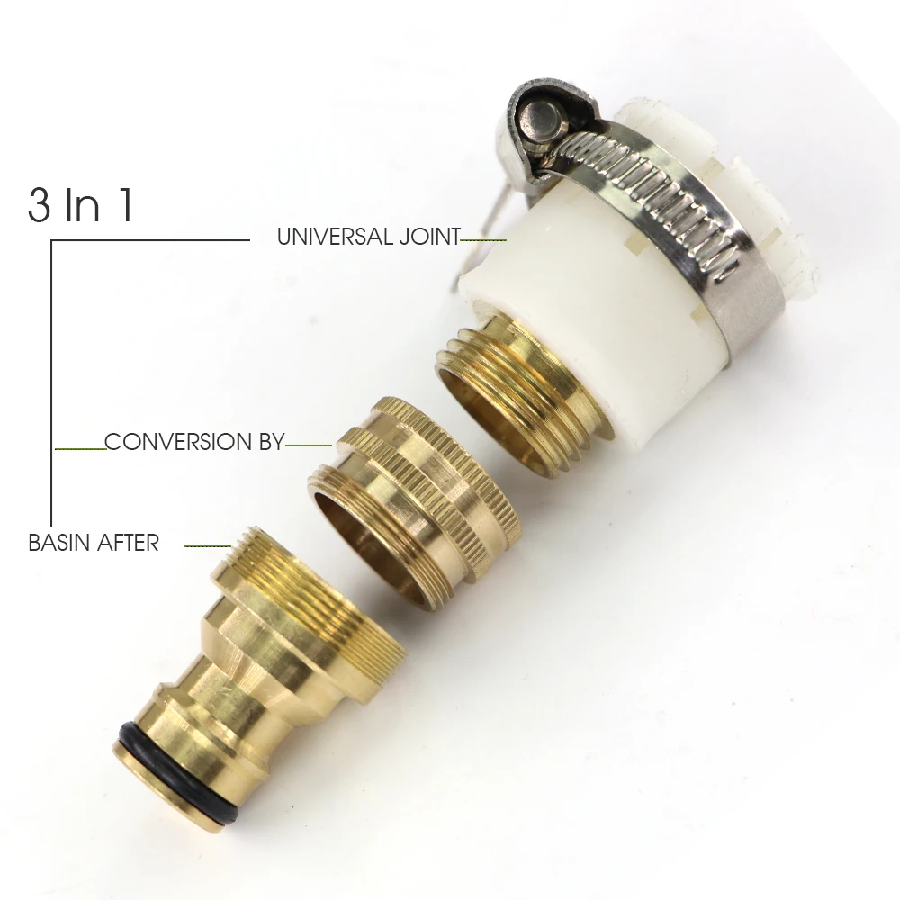 Universal Hose Tap Adapters Aluminium Alloy for Home Kitchen Faucet Quick Connector Garden Watering Tube Coupling Joint Fitting