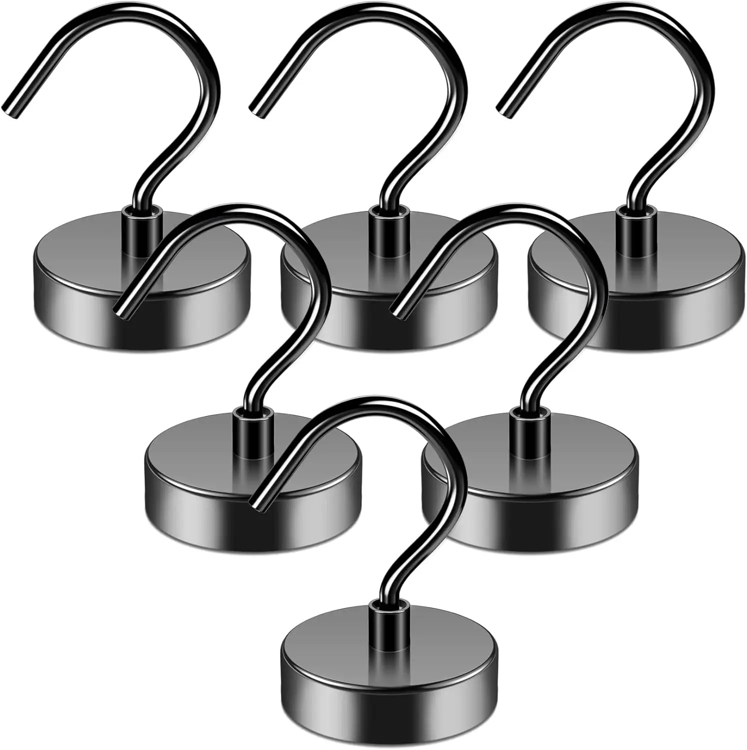 4/6/8Pack Heavy Duty Magnetic Hooks 110 lbs Strong Neodymium Magnet Hooks for Hanging, Stong Magnetic Hooks Magnet with Hook