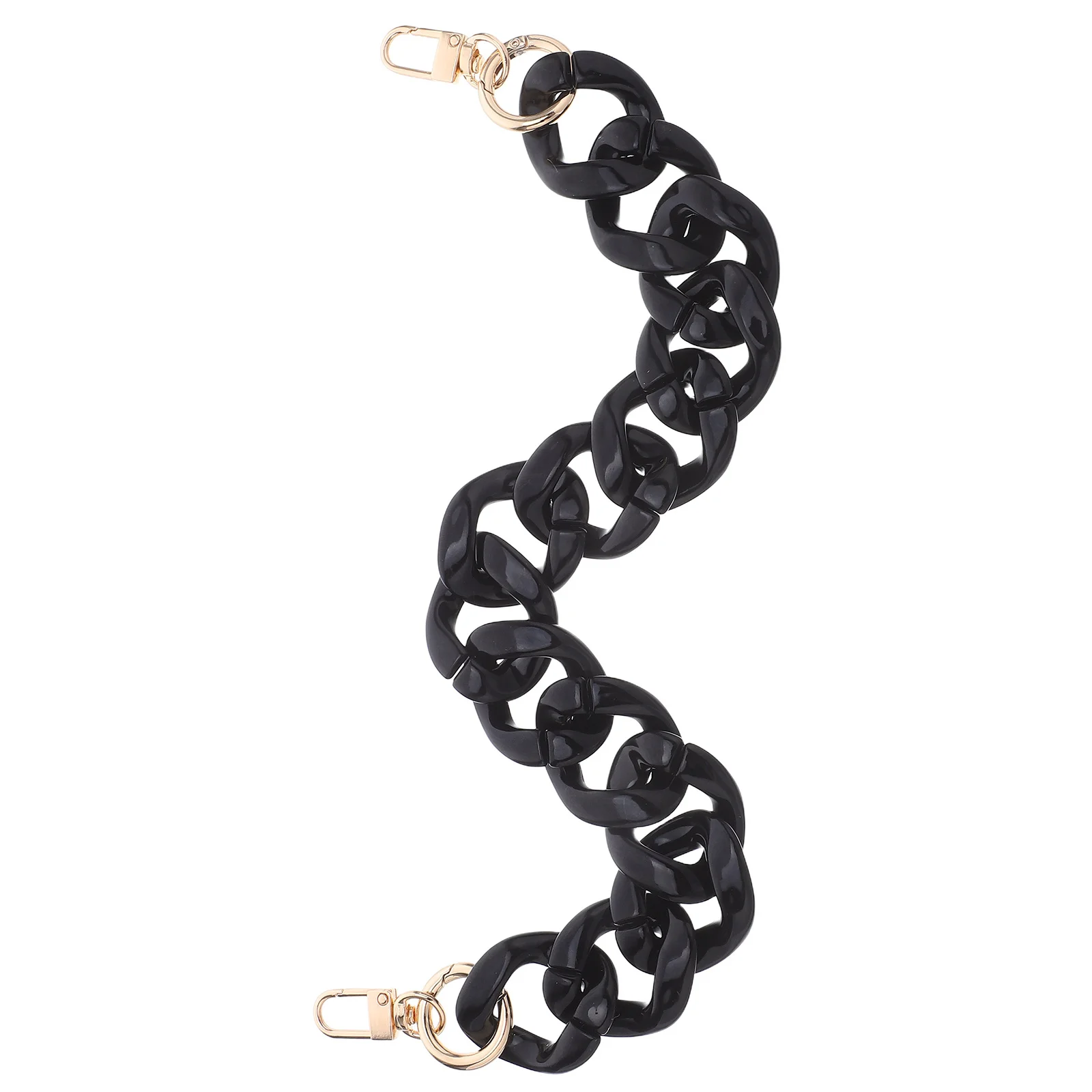 

Shiny Acrylic Purse Chain Strap Replacement Metal Clip Shoulder Bag Chain Extender Decorative Handbag Handles for Women