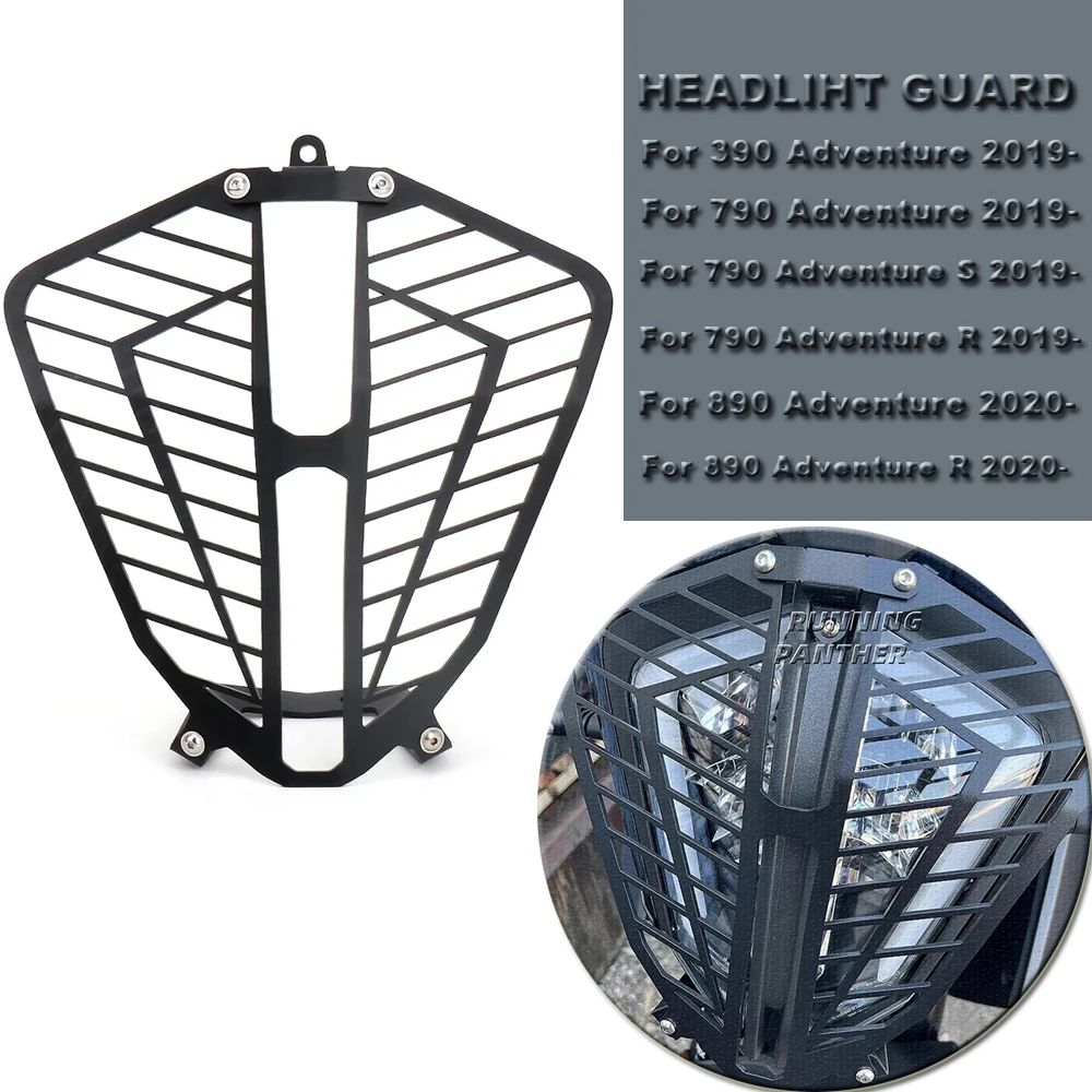 

For 390 ADVENTURE 790 ADV 890 Advebture 2019-2023 Motorcycle Metal Headlight Guard Protector Head Light Grill Grille Cover