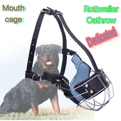 Rottweiler Cathrow Special Muzzle Stop Biting Barking Chewing Cowhide Muzzle Dog Tactical Mouth Cage Dog Training Supplies