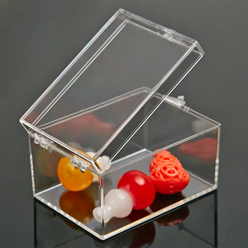 1Pcs Transparent Box Rectangular PC Plastic Box Specimen Collection Box Thickened Lid Display Sample Storage Box