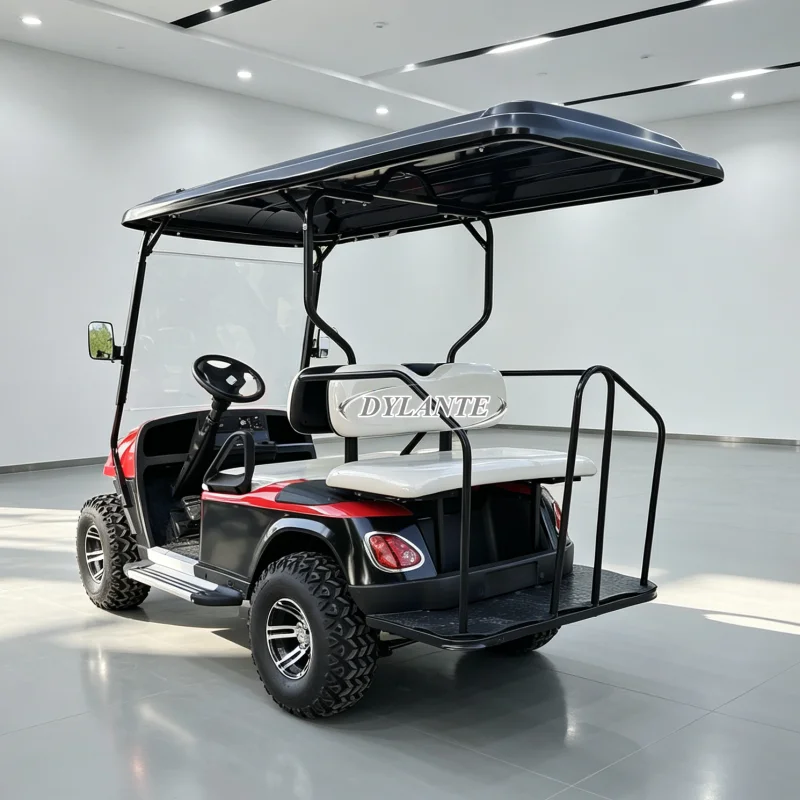 Lifted 4 Passenger Golf Cart Lithium Battery 5000W Motor Optional Solar Panel Rain Curtain 4 Seater Electric Golf Cart