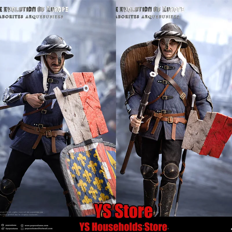 In Stock POPTOYS EE03 1/6 TABORITES AKQUEBUSIERS Gunner Movable Action Figure The Evolution of Europe 1420 Memorial 12