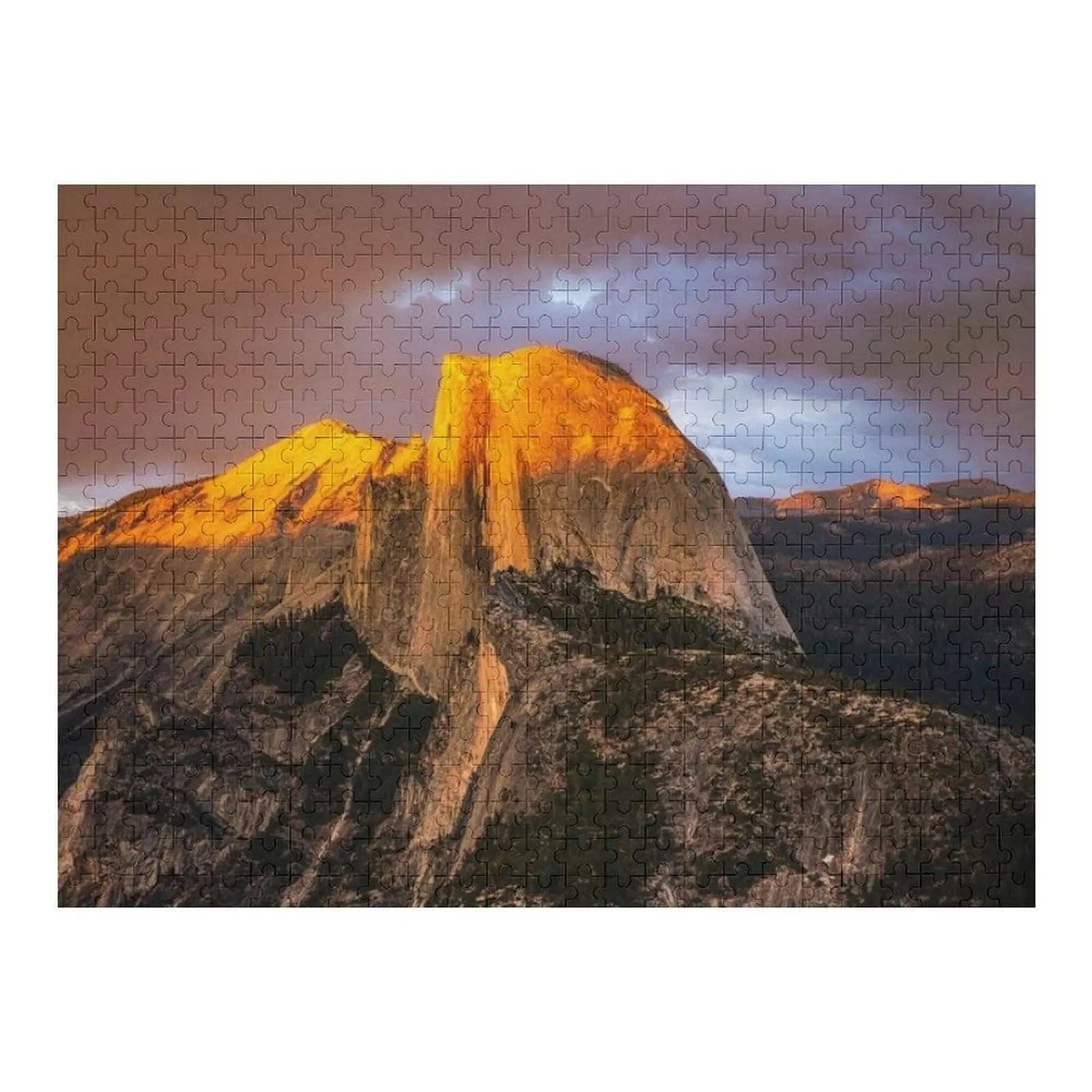 

Sunlight on Half Dome - Yosemite National Park at Sunset in California Jigsaw Puzzle Iq Wooden Jigsaws For Adults Puzzle