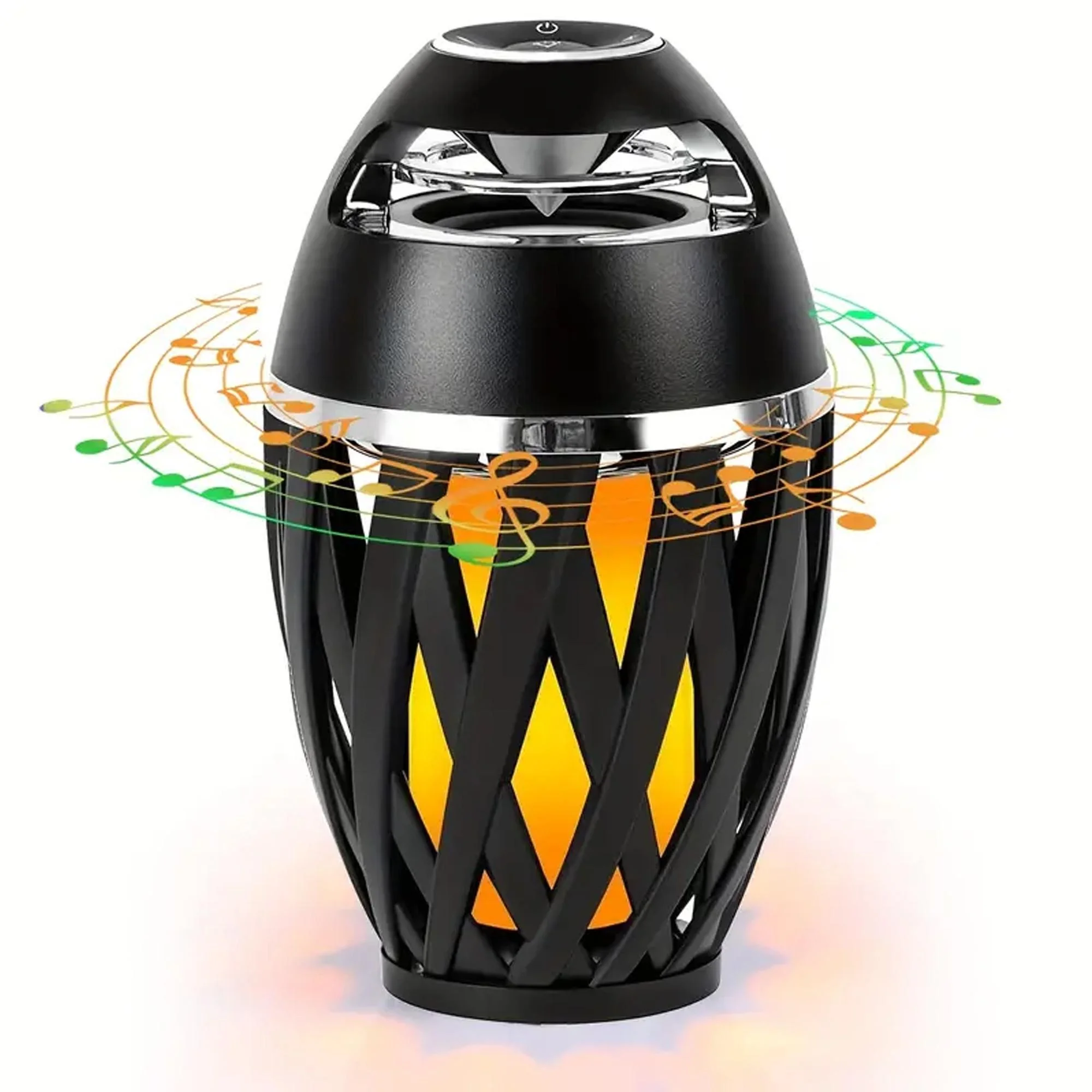 Portable Bluetooth 5.0 Flame Speaker with LED Torch 5W Bass Sound 2000mAh Battery IPX5 Waterproof for Camping Outdoor Home Party