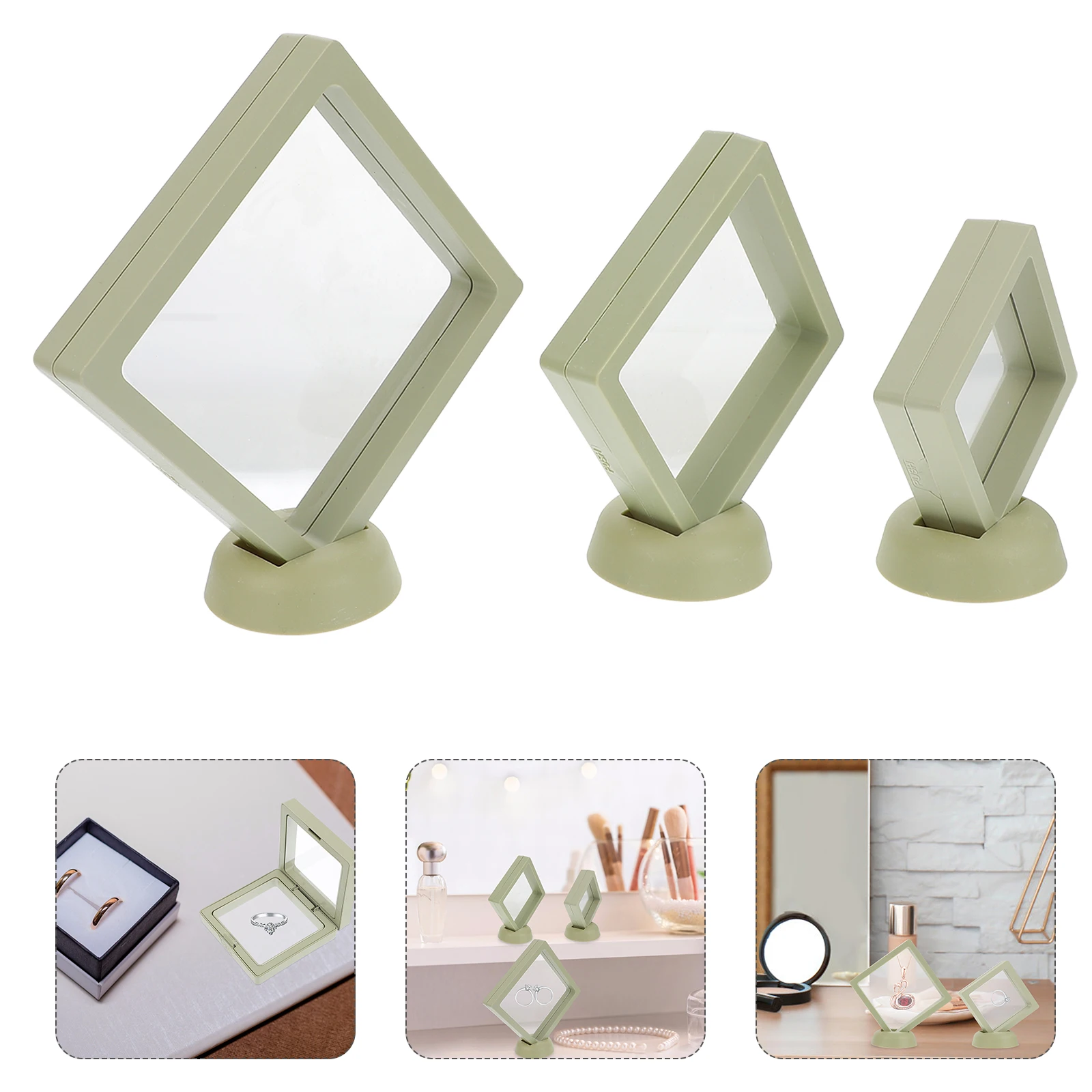 

AntiOxidation Jewelry Box 3Sets Shelves Necklace Storage Rack Floating Holder Adjustable ganizer Travel PE Simple Elegant