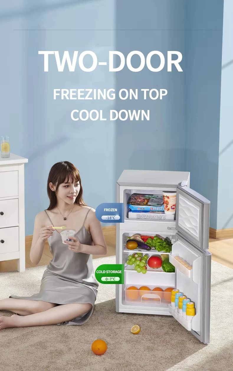 BCD-158W モダンなスタイルの両開きドアボトムフリーザー冷蔵庫ホット販売大容量家庭用ユニット電気霜なし屋外
