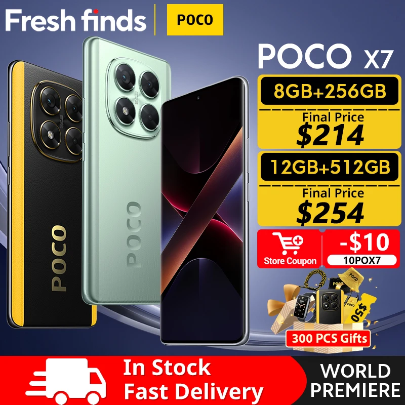 World Premiere POCO X7 Global Version Cellphone Dimensity 7300-Ultra 6.67