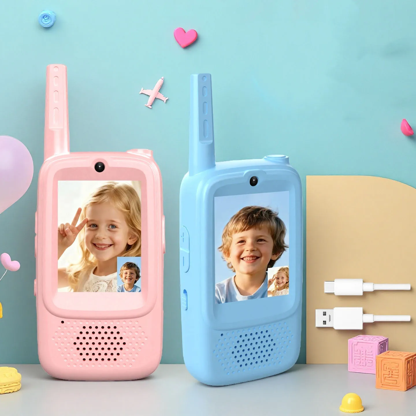 

Детские рации (2 шт.) с функцией изменения голоса, дальность действия 300 метров, забавные игрушки для игр в помещении, кемпинга, походов, путешествий – подарок на день рождения