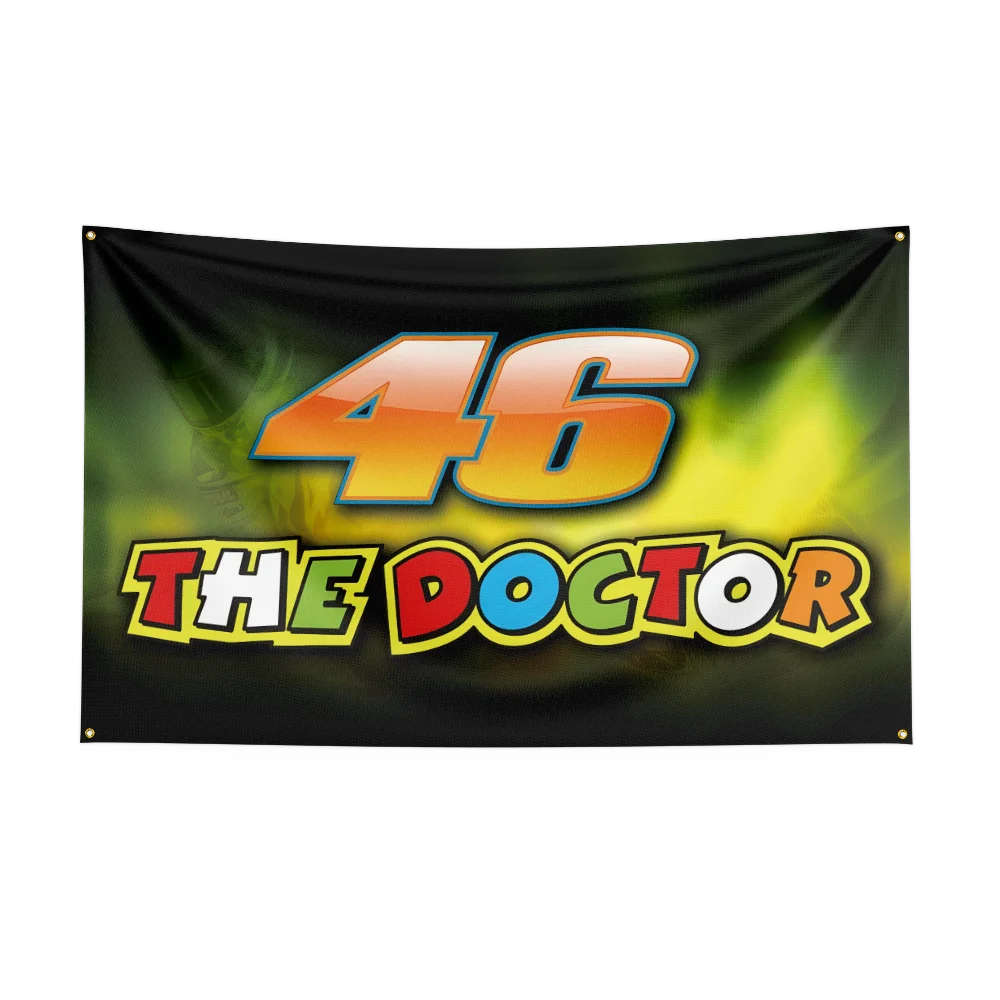 3x5 Ft Motorcycle Racing Doctor Flag Polyester Printing Banner for R-rossi Garage Wall Art Out Door Decoration With Grommets 46