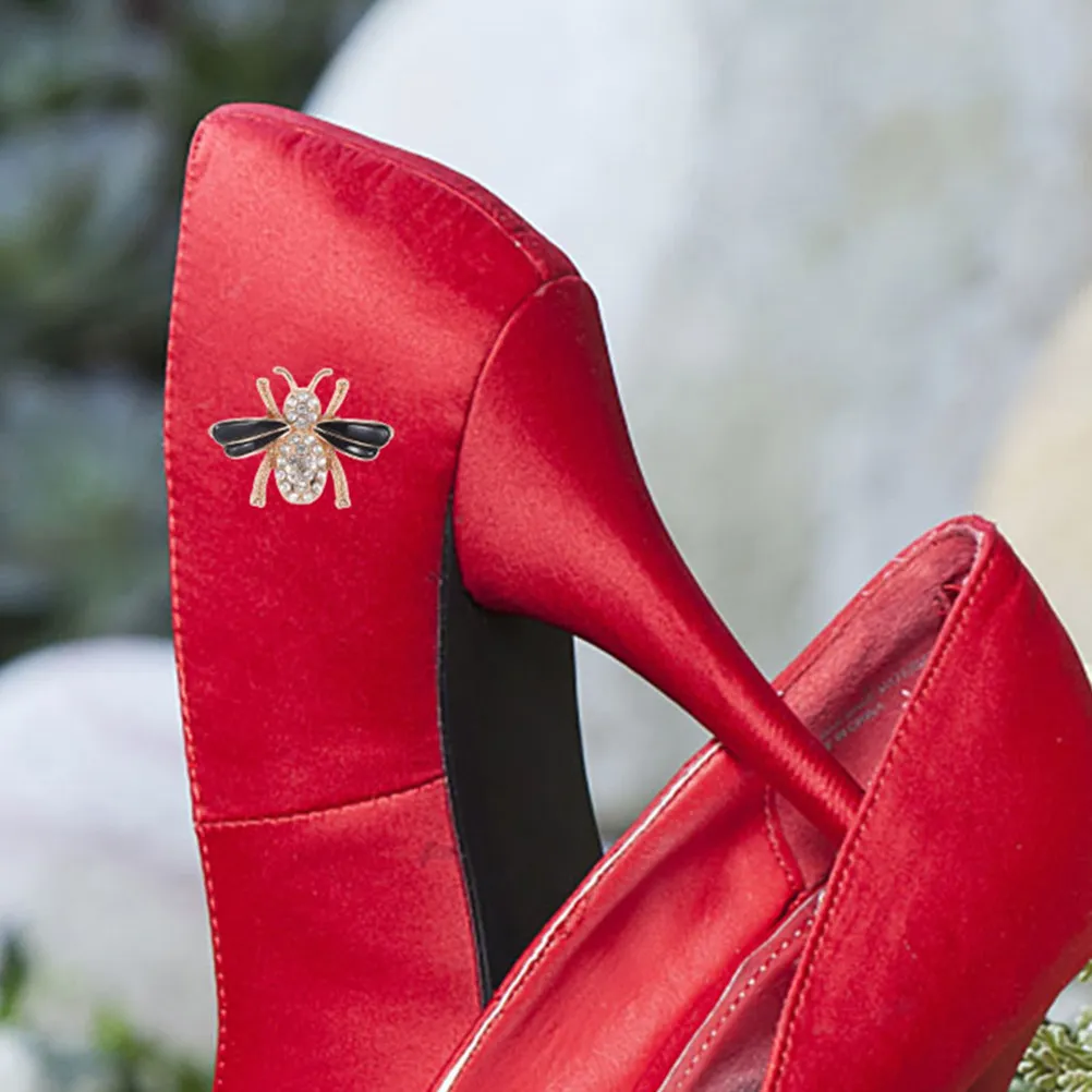 

3Pcs Bee Shoe Charms Metal Bling Crystal Shoe Clips for Women DIY Footwear Decor Wedding Bridal High Heel Rhinestone Accessories