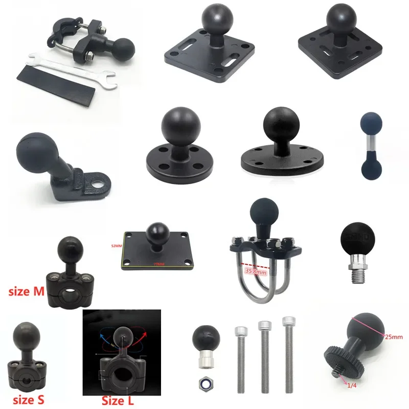 1 "หัวอะแดปเตอร์ M6 M8 M10 1/4" สกรูสำหรับ RAM Mount Handlebar รถจักรยานยนต์ฐาน U Bolt จักรยานขี่กล้องอะไหล่