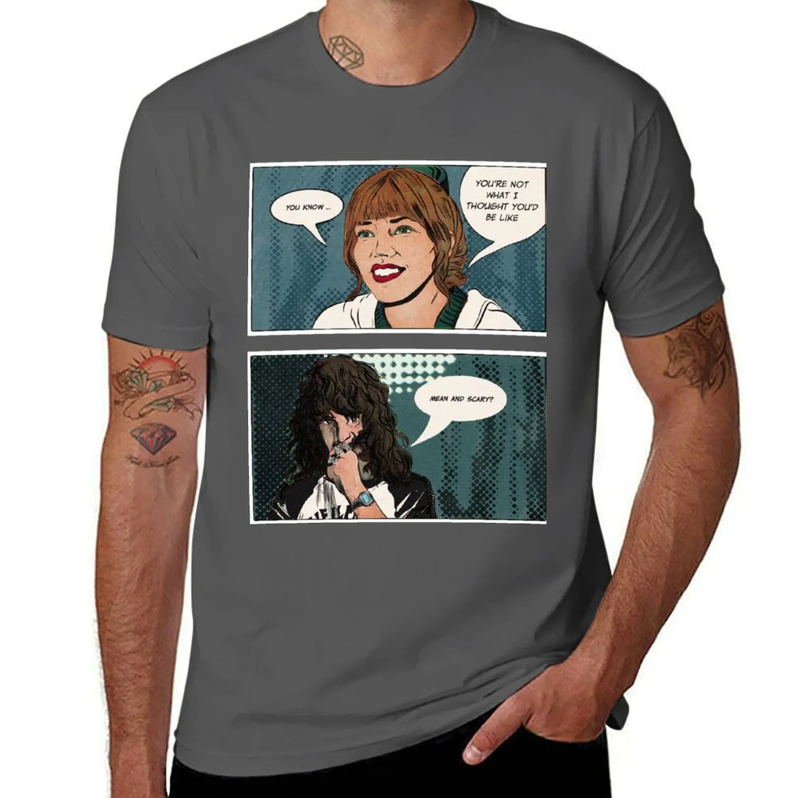 Eddie Munson and Chrissy Cunningham (The Freak & The Cheerleader) T-Shirt funny t shirts man man graphic t shirt T-Shirt