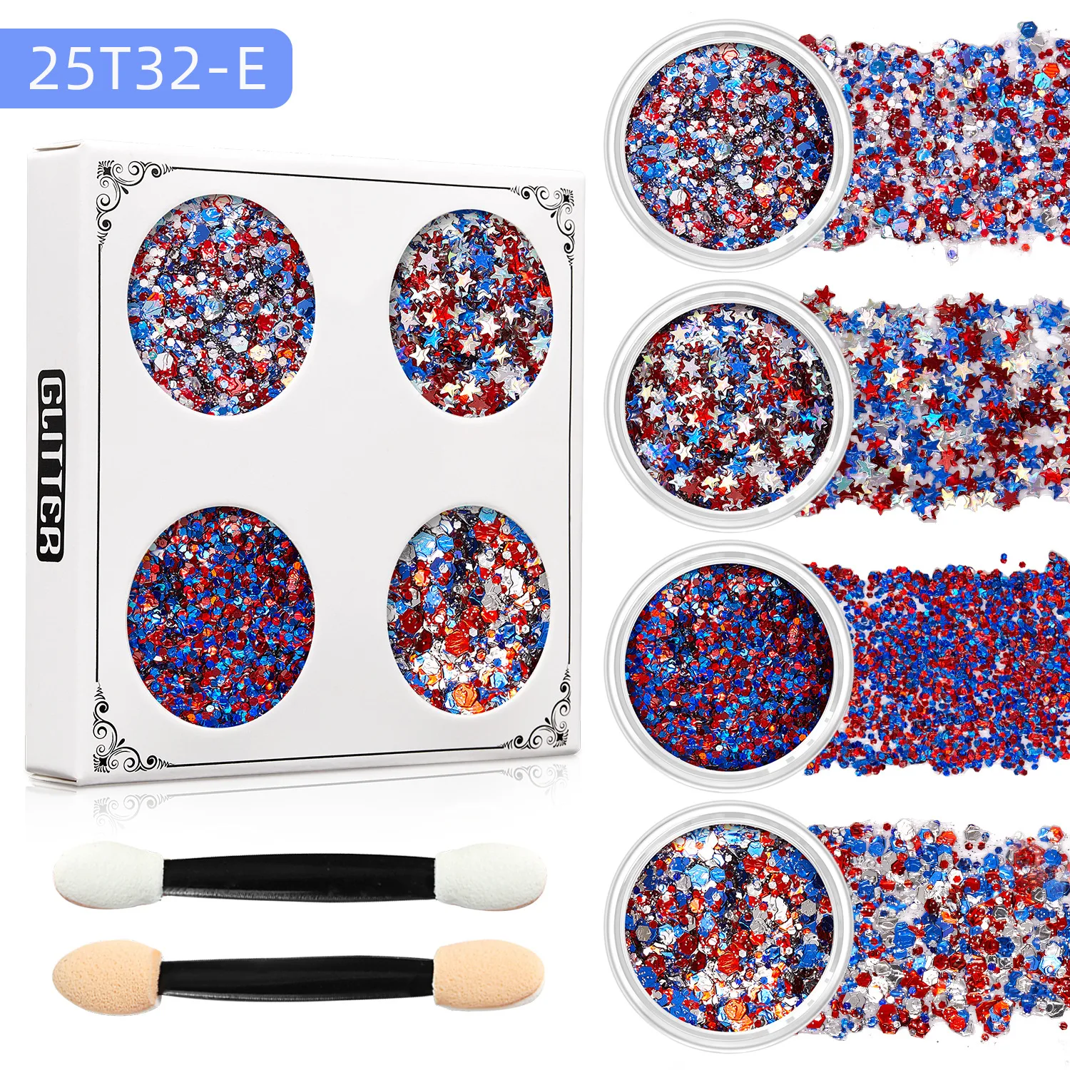 4 色フェイスグリッターメイクボディヘアグリッタージェルホログラフィックスパンコールメイクグリッタージェルバーフェスティバルパーティーアイシャドウ