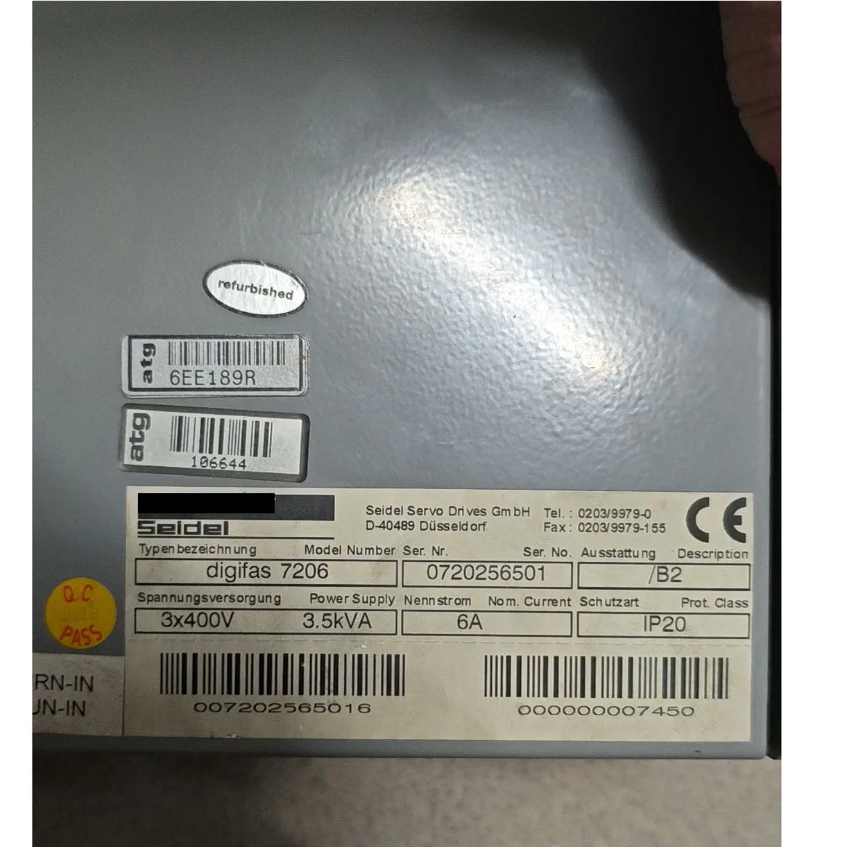 Digifas7206 เซอร์โวไดรฟ์พร้อมการรับประกัน