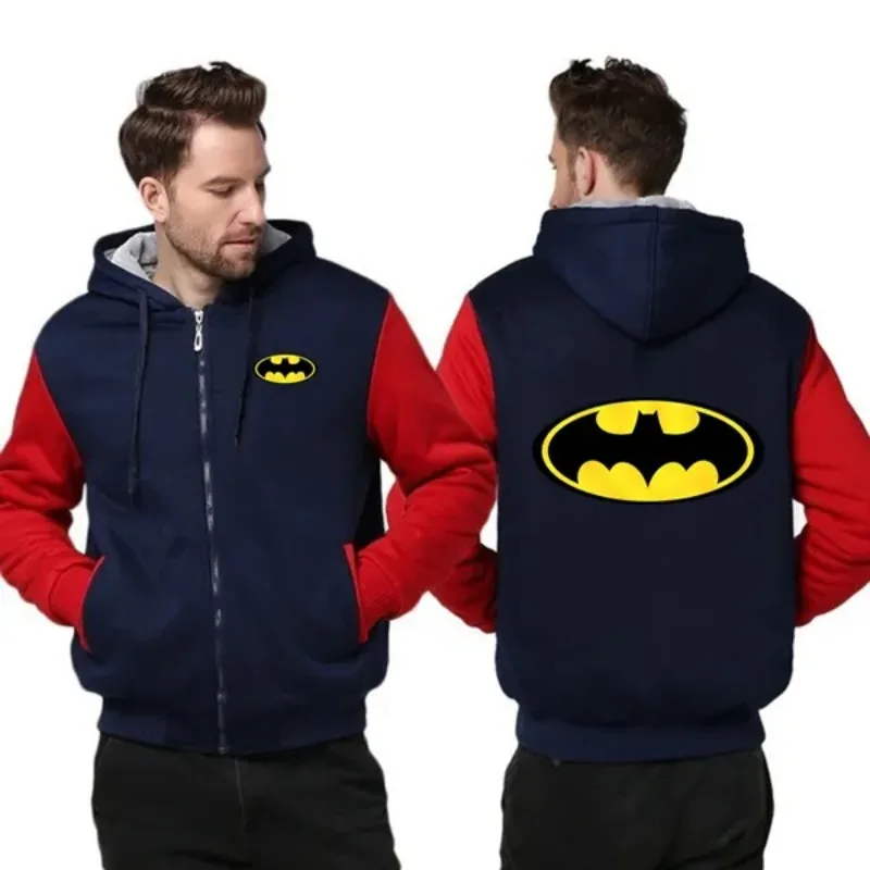 Hot anime  Brand Hoodies Mens Bats Winter Jacket Brand Fleece man High Quality Sweatshirt Men Thick Zipper Hoodies Men\'s Coat