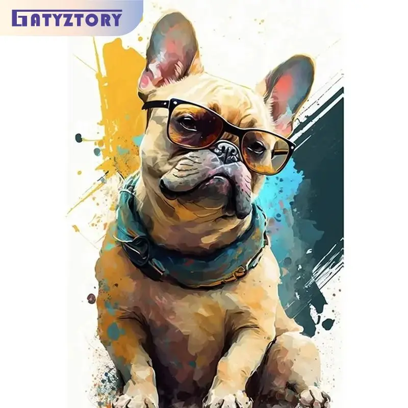 

GATYZTORY 40x50cm Painting By Numbers Diy Gift Dog On Canvas Coloring With Number Home Decors For Handiwork Kit For Beginner