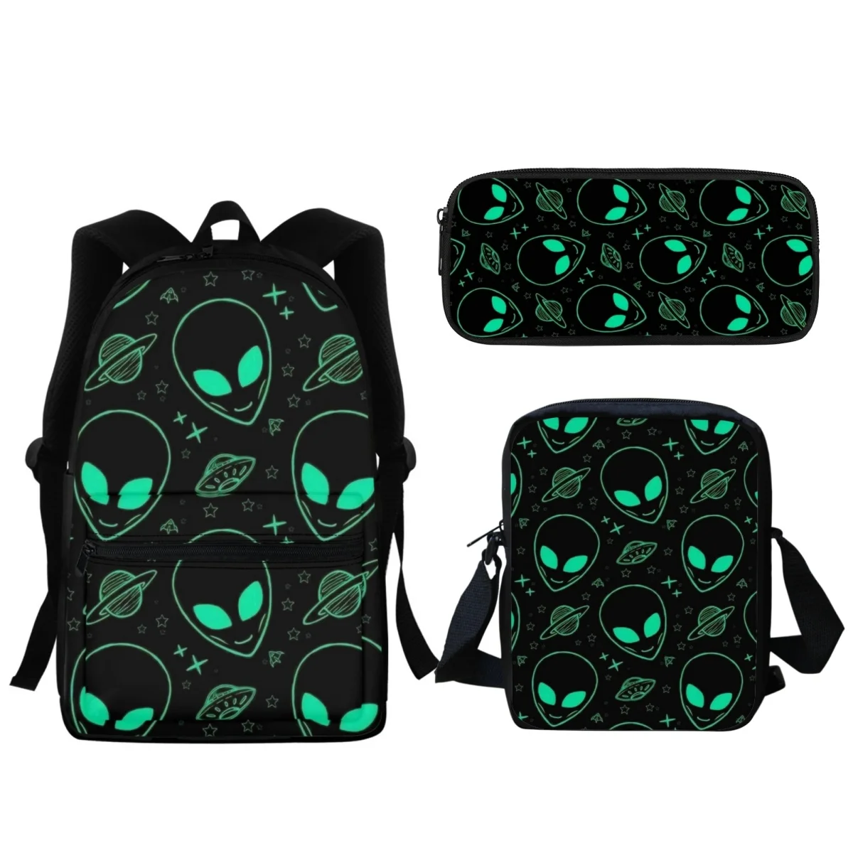 

2023 Alien Printed Children's School Bag Kindergarten Students Large Capacity Zipper Backpack Fashion Travel Computer Backpack