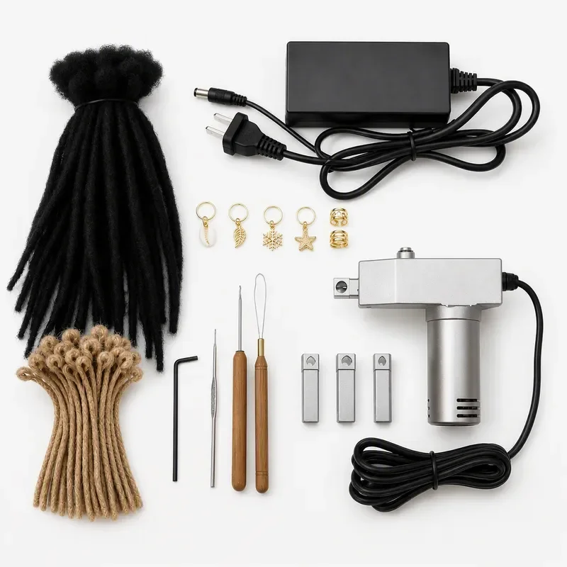 Electric Dreadlock Machine 6 Heads Instant Portable Loc Maker for Crochet Braiding Hair Extension Tool Automatic Dreadlocks