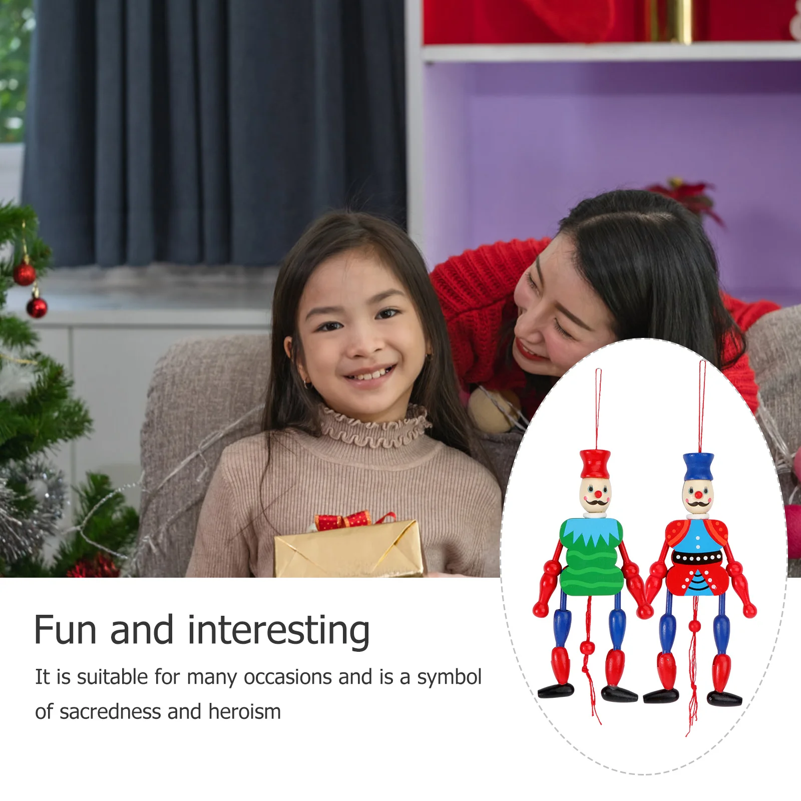 2 Stuks Houten Koning Marionet Elegante Figuur Craft Duurzaam Praktisch Langdurig Gebruik Geweldig Verjaardagscadeau Houten Marionet