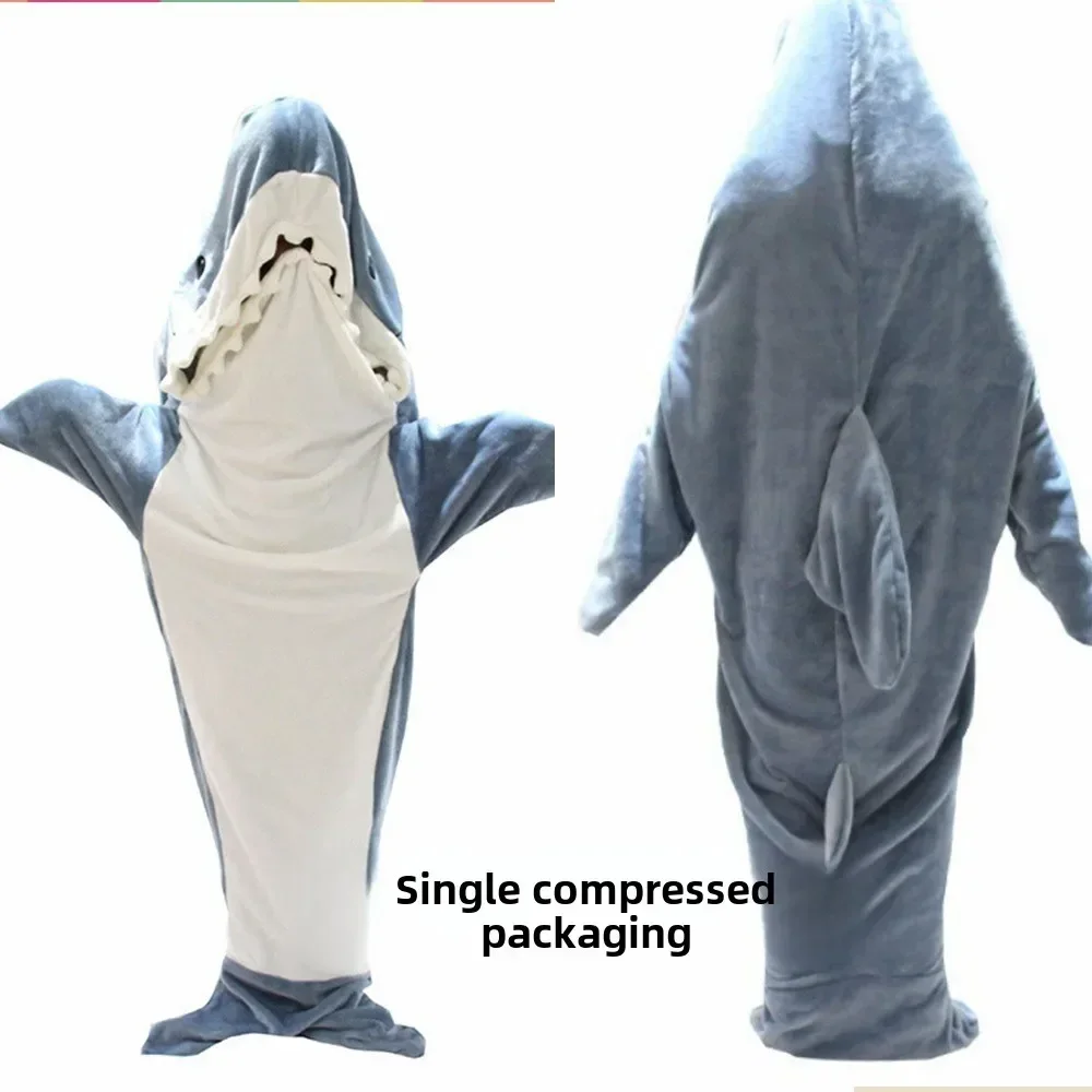 Cosplay Shark Onesies Costumes Suit Adult Pyjamas Cartoon Halloween Shark Blanket Sleeping Bag Pajamas Office Accessories