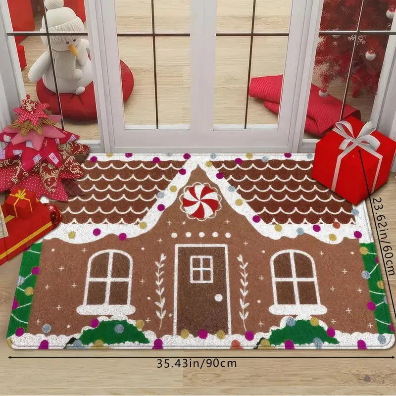 VIKAMA عيد الميلاد الزنجبيل منزل ممسحة لينة ومريحة وممتصة للصوت مدخل قاعة ممسحة المطبخ البساط ديكور المنزل #2