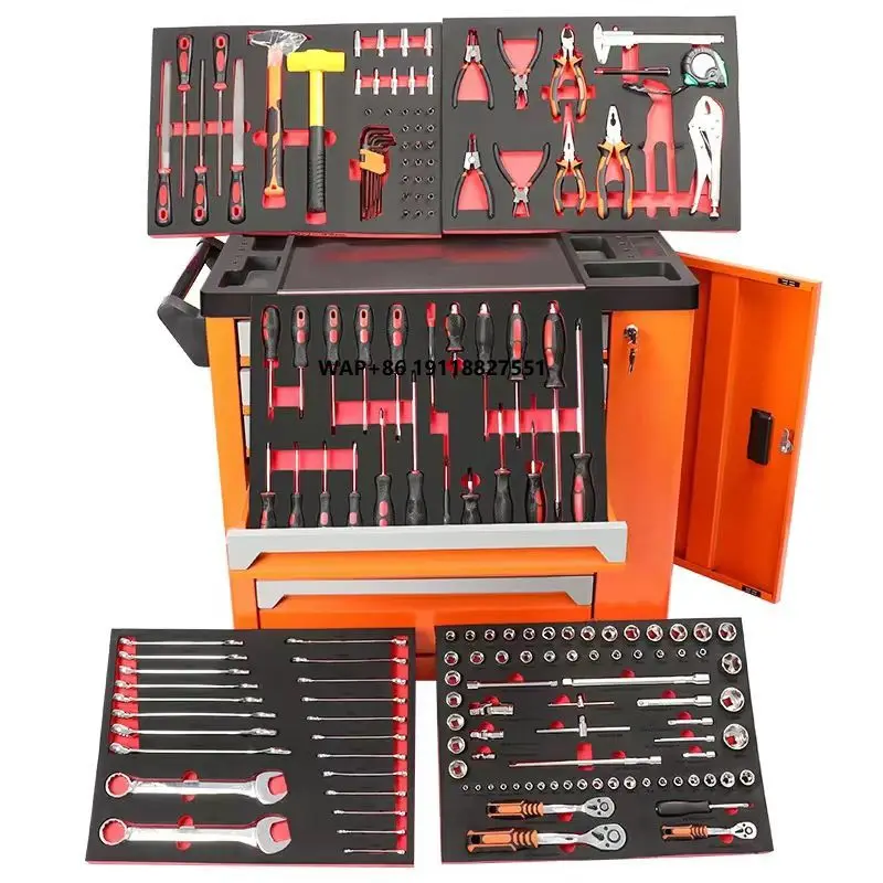 

174-Piece Multi-Functional 6-Drawer Iron Workshop Cart Customizable OEM Tool Cabinet for Car Maintenance & Repair Tool Cabinets
