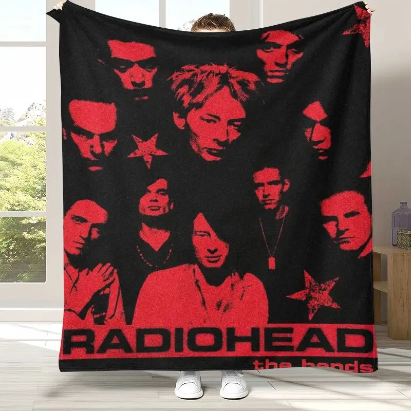 British Rock Band R-Radiohead Soft Flannel Throw Blanket,Cozy Warm Blanket for Bed,Sofa,Living Room,Picnic,Camping,Home Décor