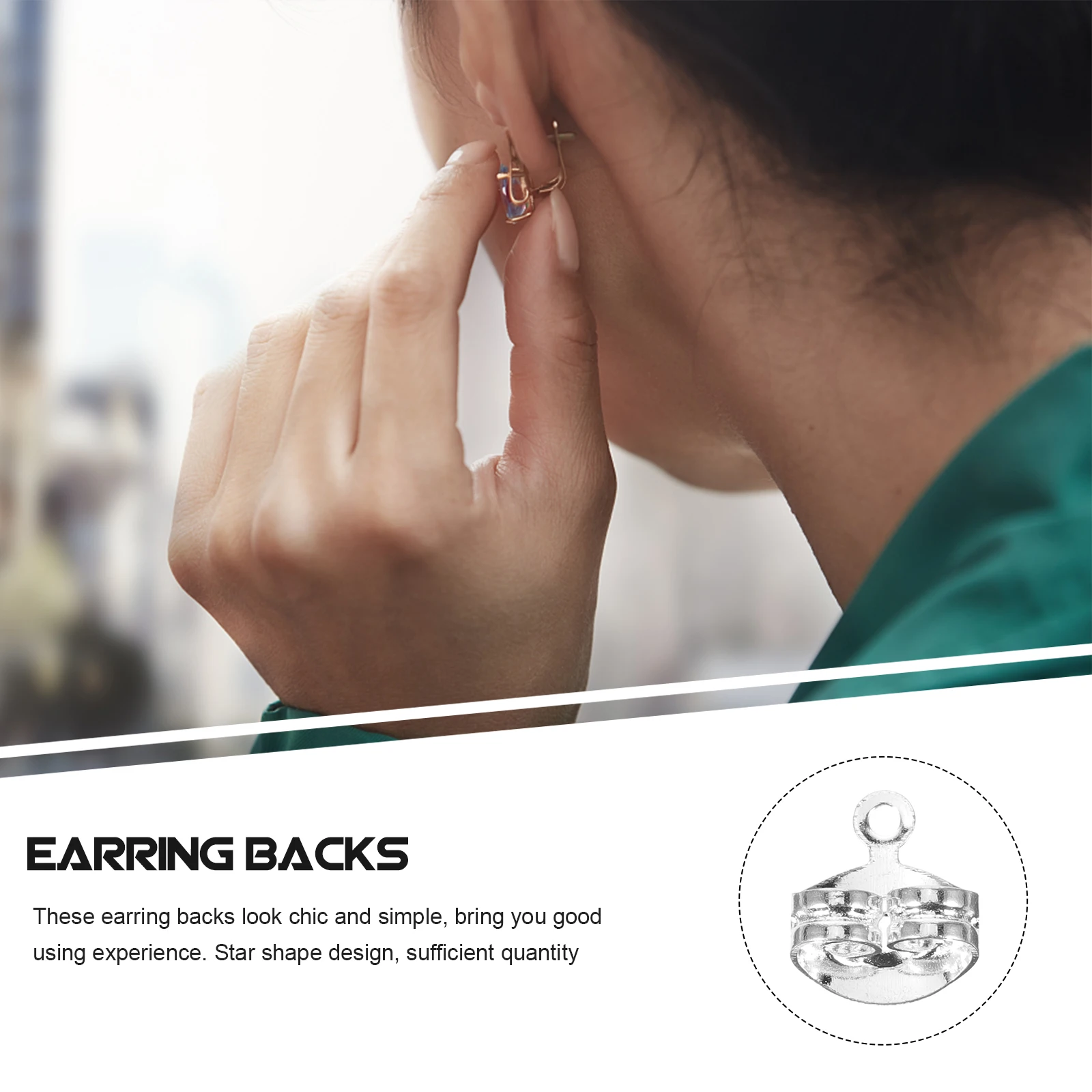 

100pcs Star Shape Replacement Earring Backs Lightweight Durable Protective Clear Locking Screw Backs Diy Jewelry Findings