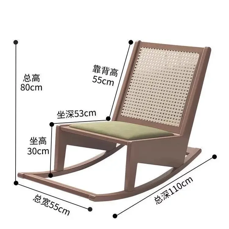 Простой стул из мягкой сумки из цельного дерева, стул из ротанга для гостиной, обеденный стул из ротанга, кафе-ресторан, стул Интернет-знаменитости Сяо